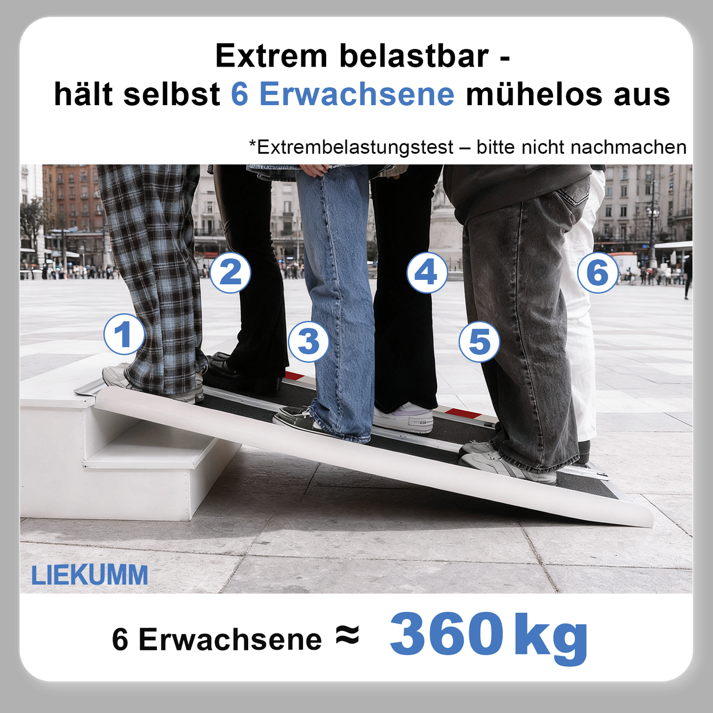 LIEKUMM Extra Breite Rollstuhlrampe 61-152 cm – Aluminium, klappbar, 300 kg