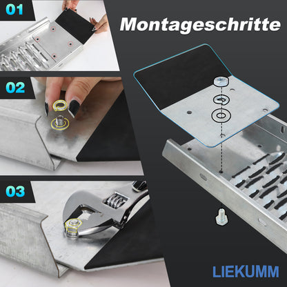 LIEKUMM 2er Set Stahl Auffahrrampe 170 cm – Klappbar, 440 kg Tragkraft