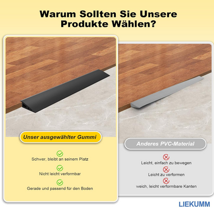 LIEKUMM 100 cm Gummi Türschwellenrampe, 3–3,5 cm Höhe, 1000 kg Tragkraft, Rampe für Rasen, Türschwellen, Teppich, Bordsteinrampe für Golfcart, Motorrad, Rollstuhl, Transportwagen