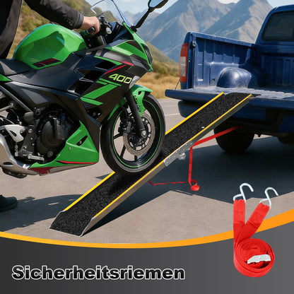 LIEKUMM 1 x 180 cm Auffahrrampe, 200 kg Tragkraft Aluminium Motorrad Rampe Klappbar