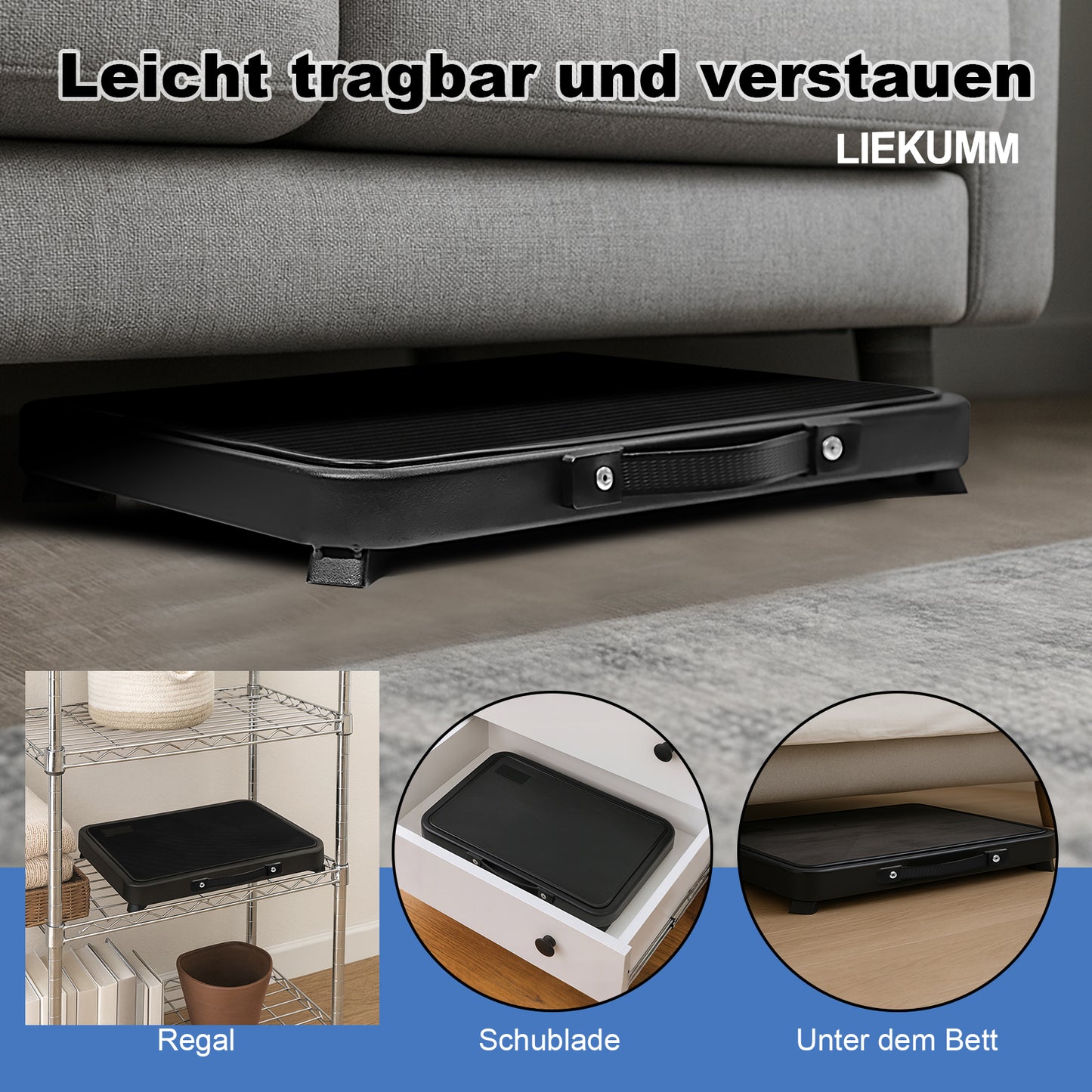 LIEKUMM Tritthocker 18 cm – Klappbar, 150 kg Belastbar