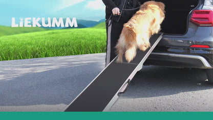 184.5 x 38cm pet ramp, foldable dog stairs, 180KG load capacity, dog ramp for cars, trucks and SUVs 