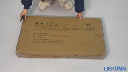 LIEKUMM Gummi Türschwellenrampe, 1000 kg Tragkraft, rutschfeste Rollstuhlrampe für Türöffnungen, Stufen, Bordsteine, Scooter, Kinderwagen, Motorrad