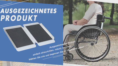 LIEKUMM Rollstuhlrampe 77 cm, klappbar, 300 kg, Aluminium, für Treppen & Stufen