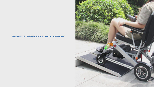 LIEKUMM Rollstuhlrampe 300 kg, Aluminium, rutschfest, tragbar für Treppen & Türschwellen