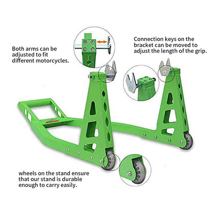 Béquille arrière pour moto, support de levage pour moto sportive, compatible avec Yamaha, Honda, Kawasaki, Suzuki, Ducati et BMW, vert