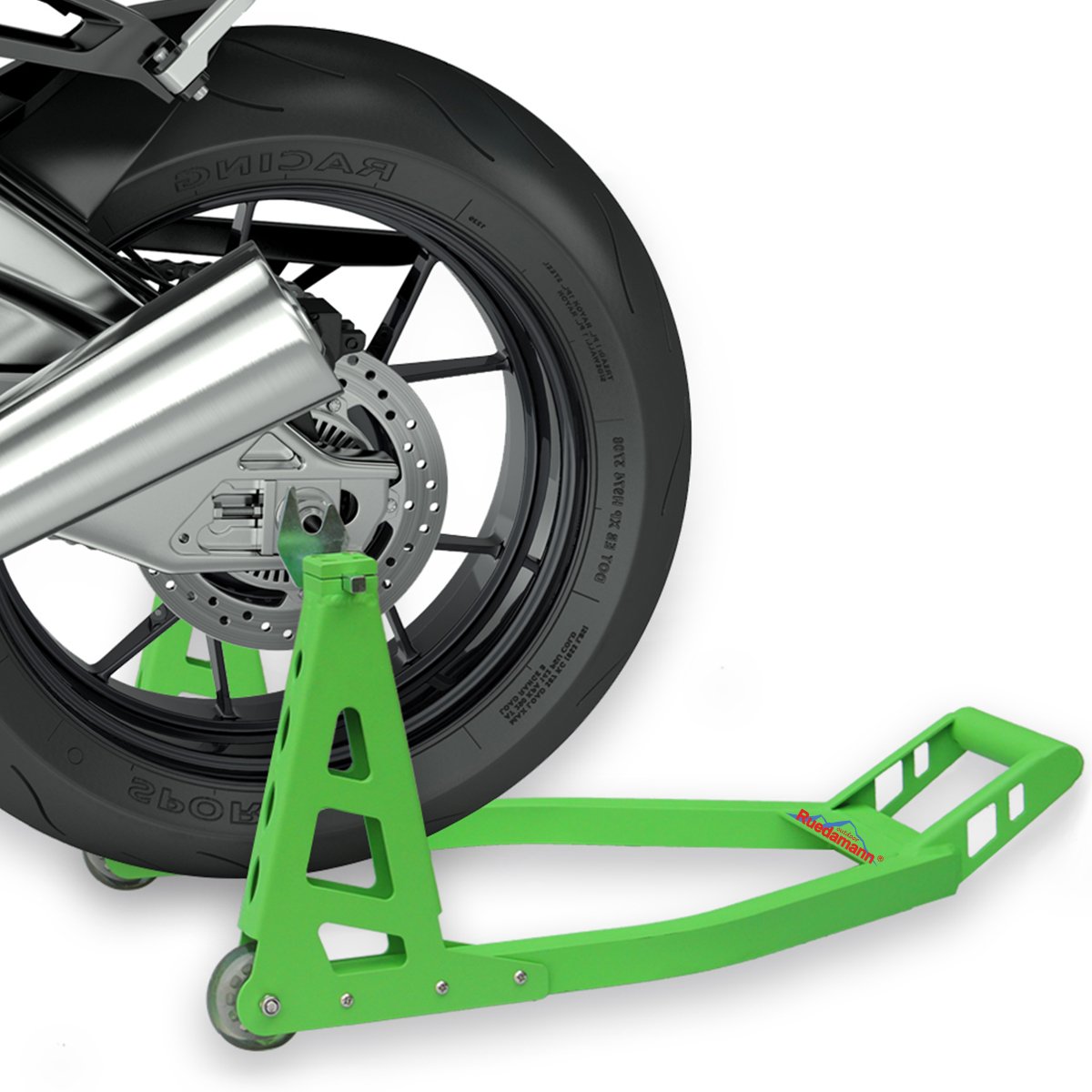 Béquille arrière pour moto, support de levage pour moto sportive, compatible avec Yamaha, Honda, Kawasaki, Suzuki, Ducati et BMW, vert